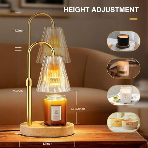 Candle Warmer Lamp with Timer Dimmer, Birthday Gifts for Women Mom Friend Sister, House Warming Gifts New Home Decor, Office Apartment Dorm Room Wax Melt Warmer for Jar Candles with 2 Bulbs in Saudi Arabia