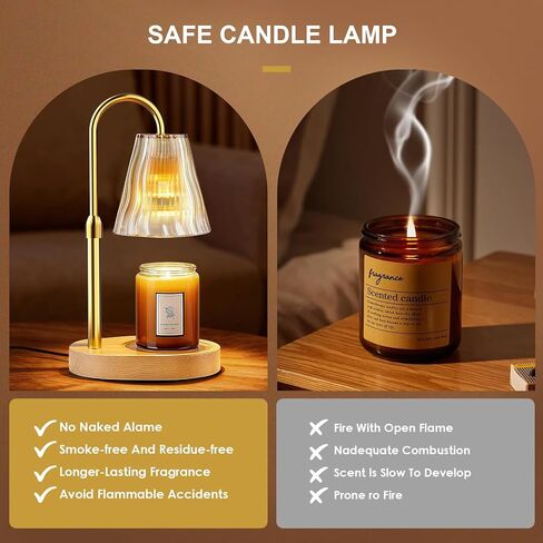 Candle Warmer Lamp with Timer Dimmer, Birthday Gifts for Women Mom Friend Sister, House Warming Gifts New Home Decor, Office Apartment Dorm Room Wax Melt Warmer for Jar Candles with 2 Bulbs in Saudi Arabia