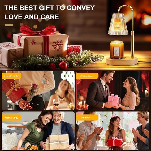 Candle Warmer Lamp with Timer Dimmer, Birthday Gifts for Women Mom Friend Sister, House Warming Gifts New Home Decor, Office Apartment Dorm Room Wax Melt Warmer for Jar Candles with 2 Bulbs in Saudi Arabia