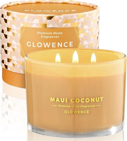 Luxury Vanilla Scented Candle - Large 3 Wick Jar Candle - Elegant Gift for Women & Men - 100% Natural Soy Wax - Up to 40 Hours Burning Time - Housewarming Aromatherapy Candle for Home in Saudi Arabia