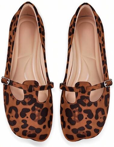 Women’s Mary Jane Flats Square Toe Low Block Heel Dress Shoes with Strap for Work Office Daily Wear in Saudi Arabia