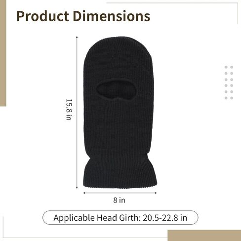 2 in 1 Balaclava Ski Mask Beanie, Winter Warm Knit Hat for Men Women, Foldable Polyester Trendy Beanie, Full Face Cover for Skiing, Cycling, Hiking, Cold Weather Outdoor Headwear Black in Saudi Arabia