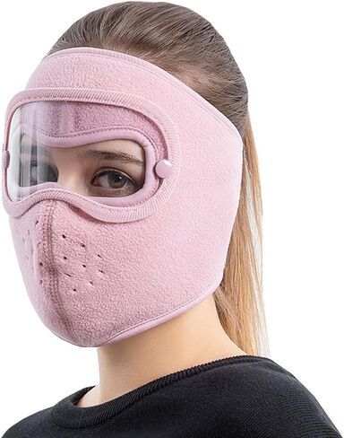 Balaclava Fleece Ski Mask for Men Women Warm Windproof Winter Face Mask with Goggles-Perfect for Cycling Hiking Outdoor in Saudi Arabia