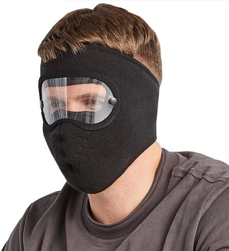Balaclava Fleece Ski Mask for Men Women Warm Windproof Winter Face Mask with Goggles-Perfect for Cycling Hiking Outdoor in Saudi Arabia