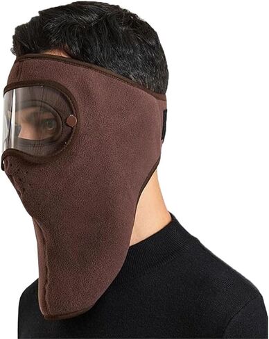 Balaclava Fleece Ski Mask for Men Women Warm Windproof Winter Face Mask with Goggles-Perfect for Cycling Hiking Outdoor in Saudi Arabia
