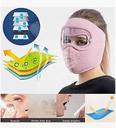 Balaclava Fleece Ski Mask for Men Women Warm Windproof Winter Face Mask with Goggles-Perfect for Cycling Hiking Outdoor in Saudi Arabia