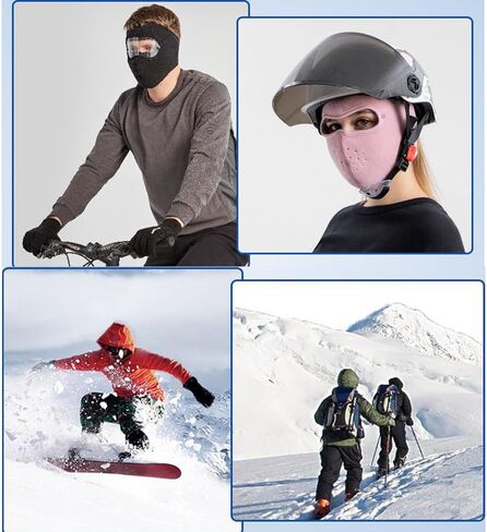 Balaclava Fleece Ski Mask for Men Women Warm Windproof Winter Face Mask with Goggles-Perfect for Cycling Hiking Outdoor in Saudi Arabia