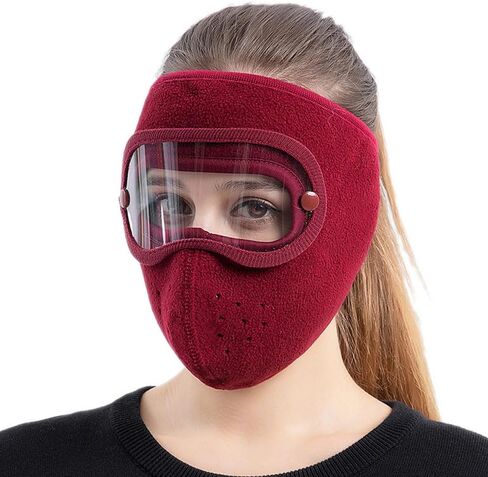 Balaclava Fleece Ski Mask for Men Women Warm Windproof Winter Face Mask with Goggles-Perfect for Cycling Hiking Outdoor in Saudi Arabia