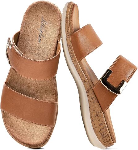 Littleplum Women Slides Sandals Arch Support Open Toe Slip on Sandals Soft Cushion Slippers Comfy Casual Summer Shoes for Walking,Beach,Travel in Saudi Arabia