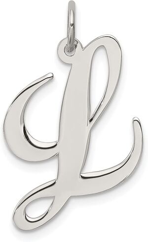 Sterling Silver Large Script Initial Letter L Charm in Saudi Arabia