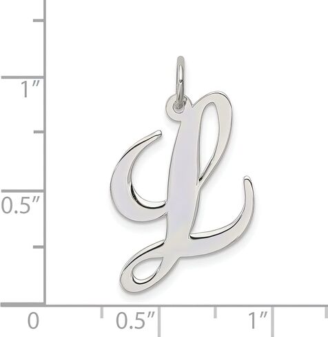 Sterling Silver Large Script Initial Letter L Charm in Saudi Arabia