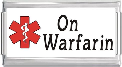 New Charms On Warfarin Medical Alert Italian Charm on White Superlink Bracelet Jewelry Link in Saudi Arabia