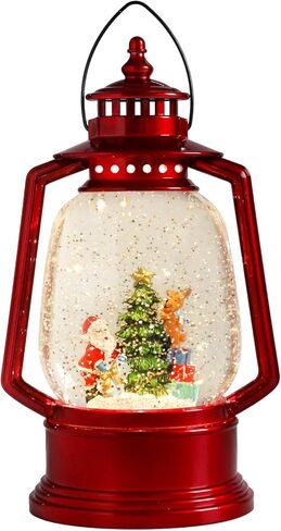 MUMTOP Christmas Snow Globe Lantern, Santa Christmas Lantern Snow Globe with Music Box and USB Powered & Battery Operated Glittering Water Lanterns for Christmas Home Holiday Decor and Gift in Saudi Arabia