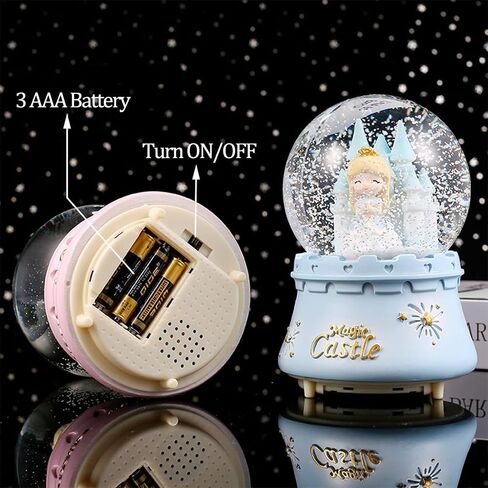 Snow Globe, Pink Castle Snowglobes with Automatic Snowfall Musical with Color Changing LED Light, Gifts for Girls, Birthday Christmas Festival Gifts for Kids Girls Children in Saudi Arabia