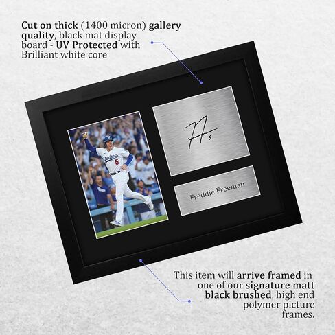 HWC Trading Freddie Freeman Framed Gifts Printed Signed Autograph Picture for Baseball Memorabilia Fans - US Letter Size in Saudi Arabia