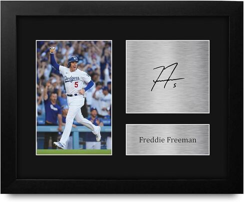 HWC Trading Freddie Freeman Framed Gifts Printed Signed Autograph Picture for Baseball Memorabilia Fans - US Letter Size in Saudi Arabia
