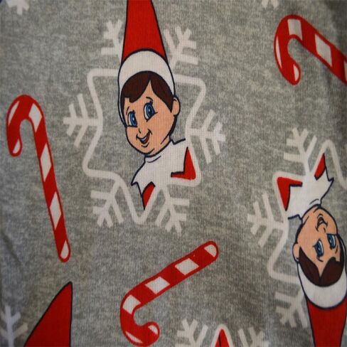 Girls Elf on the Shelf 100% Cotton Tight Fitting Christmas Pajamas (8) Grey in Saudi Arabia