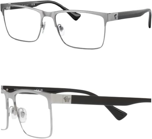 Versace VE1285 Non-Polarized Glasses for Men - Rectangle Metal Frame with Temples, eShades Eyewear Kit Included in Saudi Arabia