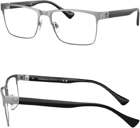 Versace VE1285 Non-Polarized Glasses for Men - Rectangle Metal Frame with Temples, eShades Eyewear Kit Included in Saudi Arabia