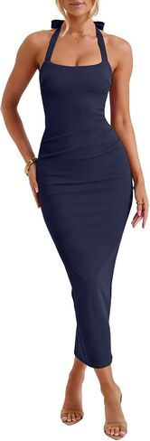 oten Women's Elegant Halter Backless Bodycon Maxi Dress Wedding Guest Formal Party Evening Long Dresses in Saudi Arabia