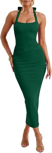 oten Women's Elegant Halter Backless Bodycon Maxi Dress Wedding Guest Formal Party Evening Long Dresses in Saudi Arabia