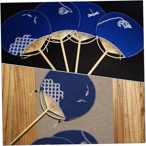 BESPORTBLE Japanese Pattern Fan Bamboo Round Fan Hand Circular Decorative Home Accessory in Saudi Arabia