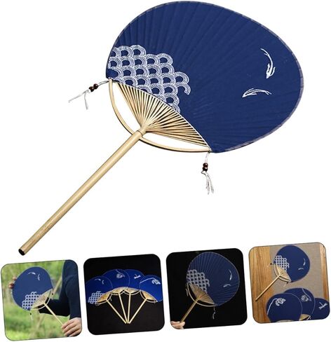 BESPORTBLE Japanese Pattern Fan Bamboo Round Fan Hand Circular Decorative Home Accessory in Saudi Arabia