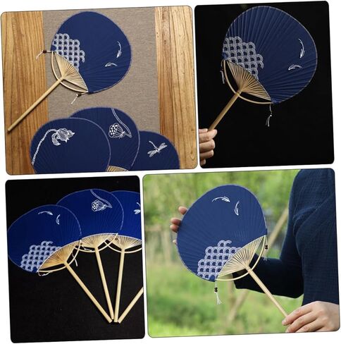 BESPORTBLE Japanese Pattern Fan Bamboo Round Fan Hand Circular Decorative Home Accessory in Saudi Arabia