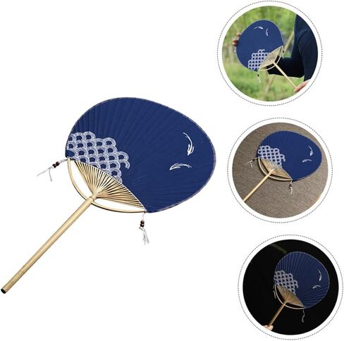 BESPORTBLE Japanese Pattern Fan Bamboo Round Fan Hand Circular Decorative Home Accessory in Saudi Arabia
