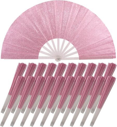 10PCS Large Handheld Rave Folding Fan for men/women,Foldable Decorative Fans,rave accessories,Used for Dance,Parties,Wedding,Music Festival, Decorations (Glitter Royal Blue) in Saudi Arabia