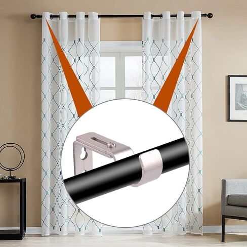 3pcs Adjustable Curtain Rod Bracket, Metal Curtain Rod Hook, Rod Bracket, Suitable for Curtain Fixers in Living Room and Other Rooms Holder in Saudi Arabia