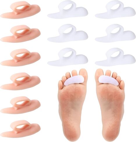 12 زوجًا من وسادات دعم إصبع القدم المطرقة بتصميم حلقة واحدة، وسائد جل مطرقة لأصابع القدم، مصحح لفرد أصابع القدم من أجل محاذاة التشابك المتداخلة، أصابع القدم المخلبية الملتوية، تخفيف الألم للنساء والرجال in Kuwait