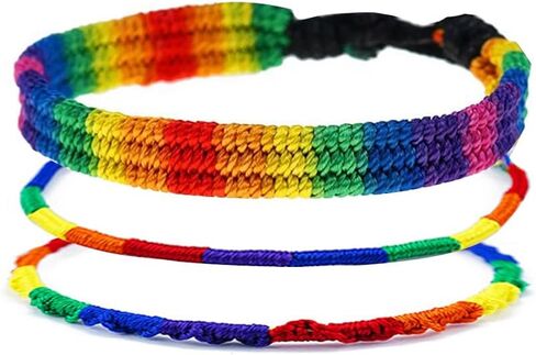 3 قطعة أساور فخر للنساء الرجال lgbtq قوس قزح أساور المعصم التفاف المثليين سوار مجموعة الكمال فخر مجوهرات اكسسوارات هدايا in Kuwait