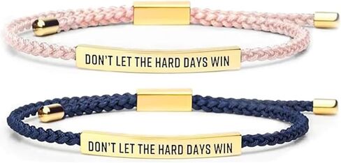 Don'T Let The Hard Days Win Bracelet,Adjustable Handmade Braided Stainless Steel Engraved Wrap Bracelets,Couples Motivational Tube Wristband,for Women Men Inspirational Jewelry in Saudi Arabia
