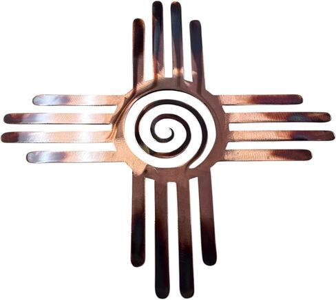 ديكور فني جداري معدني من HGartworks Southwestern Zia مع مركز دوامة حلزونية مقاس 14 بوصة و18 بوصة و20 بوصة و24 بوصة و30 بوصة أو 44 بوصة (18 بوصة) in Saudi Arabia