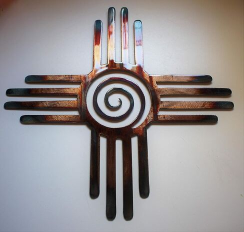 ديكور فني جداري معدني من HGartworks Southwestern Zia مع مركز دوامة حلزونية مقاس 14 بوصة و18 بوصة و20 بوصة و24 بوصة و30 بوصة أو 44 بوصة (18 بوصة) in Saudi Arabia