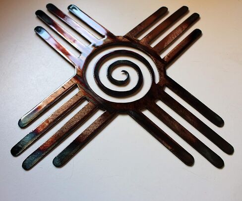 ديكور فني جداري معدني من HGartworks Southwestern Zia مع مركز دوامة حلزونية مقاس 14 بوصة و18 بوصة و20 بوصة و24 بوصة و30 بوصة أو 44 بوصة (18 بوصة) in Saudi Arabia