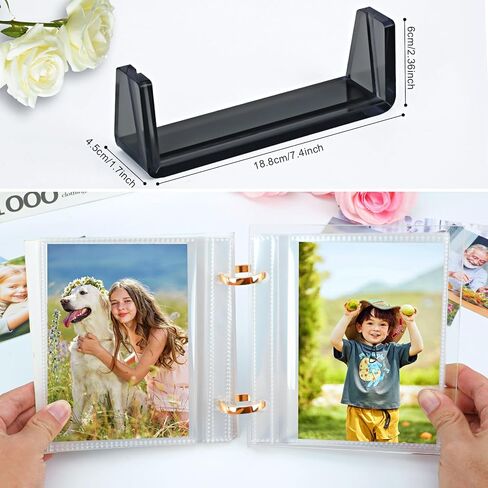 ZEEYUAN 4x6 Desktop Flip Photo Album on Stand Acrylic Picture Frame Holds 60 Pictures, 4x6 Standing Photo Album Double Side Display Gifts for Thanksgiving Christmas Valentines in Saudi Arabia