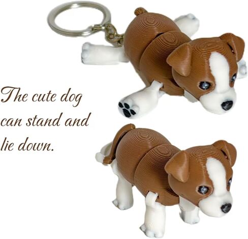 TIME&TRAVE 4-Pack 3D Printed Animal Keychains, Articulated Fox Dog Duck Goose Set with Movable Joints, Poseable Collectible Figure for Backpack Bag Zip Pull, Gift for Animal Lovers in Saudi Arabia