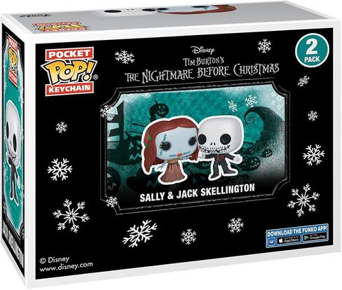 فانكو بوب! سلسلة مفاتيح: Disney's The Nightmare Before Christmas - جاك سكيلينغتون وسالي في ملابس رسمية عبوة من قطعتين (حصريًا لدى Walmart) in Kuwait