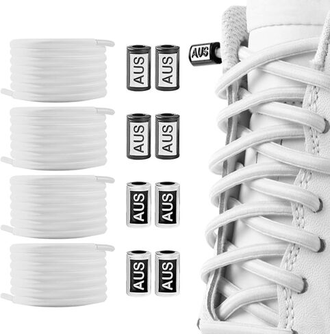 YLOKO No Tie Shoelaces - 2 Pairs Elastic Shoe Laces | No Tie Shoe Strings | Adults & Kids Replacement Shoe Laces in Kuwait