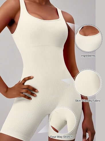 Women Comfortable One-Piece Bodysuit Yoga Bodysuits Activewear for Fitness Everyday Wear in Saudi Arabia
