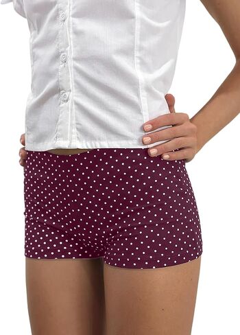 Sunloudy Womens Polka Dot Shorts Y2k Low Rise Micro Booty Shorts Elastic Waist Skinny Lounge Mini Bottoms Coquette Streetwear in Saudi Arabia