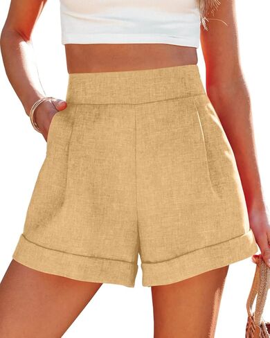 Wihion Women Summer Wide Leg Shorts High Waisted Casual Bermuda Shorts Lightweight Workwear Shorts with Pocket in Saudi Arabia