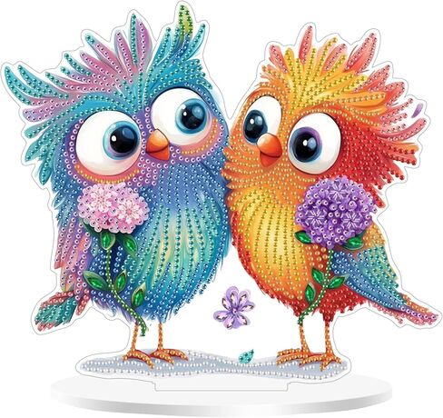 Eiflow Desktop Diamond Art Ornament Kit for Adults Dog, DIY Tabletop Diamonds Painting Kit Animal, Acrylic Stand Up Gem Painting Board Kit ﻿ in Kuwait