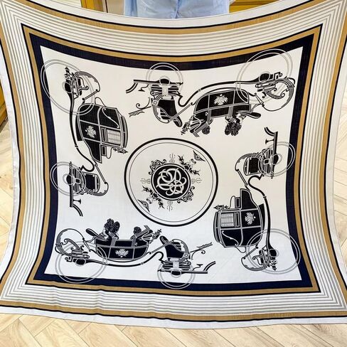 Women's Mulberry Silk Scarf, 30% silk, 70% wool,Double sided printing,53"X53" Large Square Shawl Wraps in Saudi Arabia
