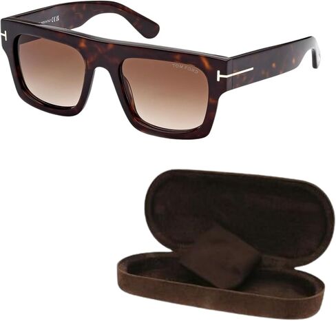 Tom Ford FT0711 FAUSTO Square Shape Sunglasses + Bundle With eSHADES Eyewear Cleaning Kit in Saudi Arabia
