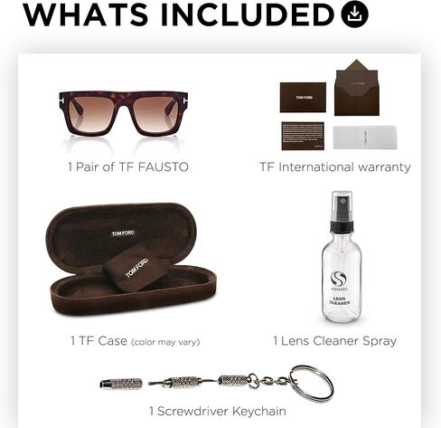 Tom Ford FT0711 FAUSTO Square Shape Sunglasses + Bundle With eSHADES Eyewear Cleaning Kit in Saudi Arabia
