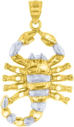 Jewelry America Solid 14k Yellow Gold Textured Scorpion Charm Scorpio Zodiac Pendant in Saudi Arabia