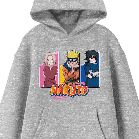 Bioworld Naruto Classic Team Seven Long Sleeve Athletic Gray Youth Hooded Sweatshirt in Saudi Arabia